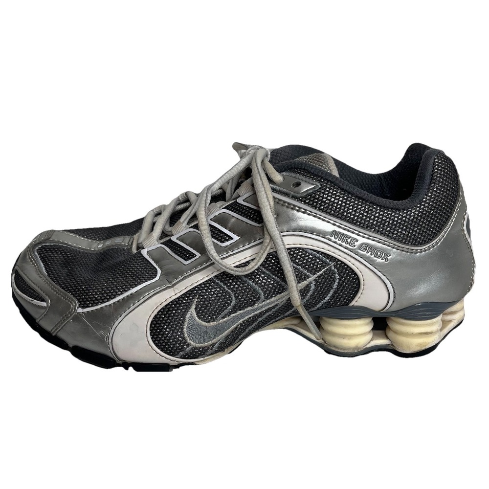 NIKE SHOX NAVINA+ SPARKLE Gray White Silver Women's Shoes 8 Retro Y2K